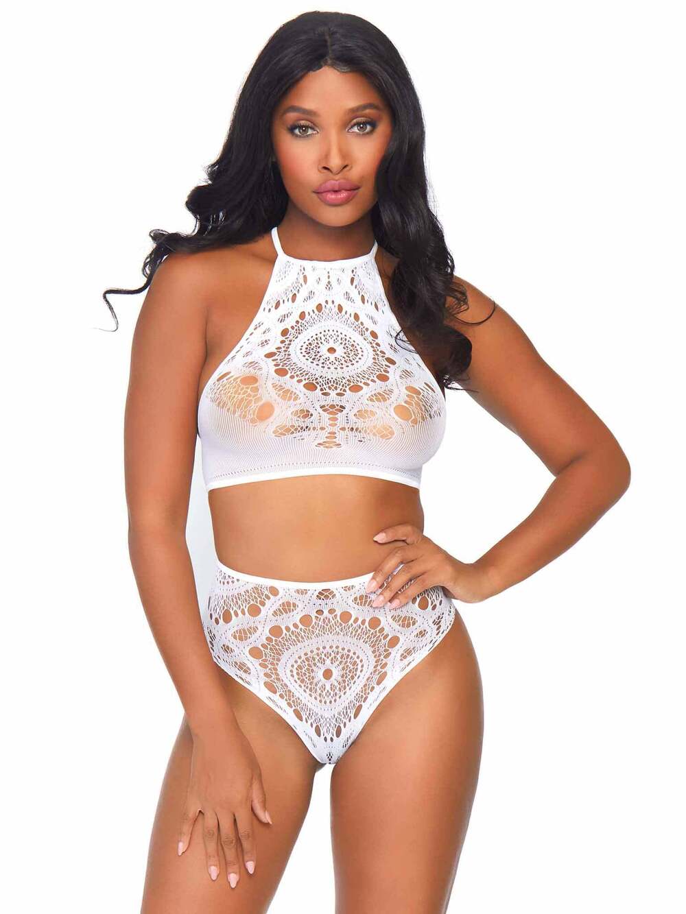 leg Avenue - Pretty Perfect Crop Top Set - WHITE